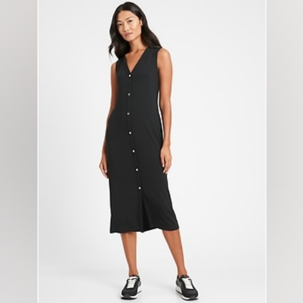Banana Republic Knit Button Down Dress Size S Tall